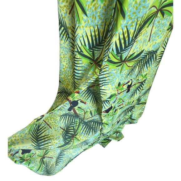 NWT America and Beyond V-Neck Lightweight Leaf Toucan Jumpsuit Women's Sz XL - Picture 8 of 15